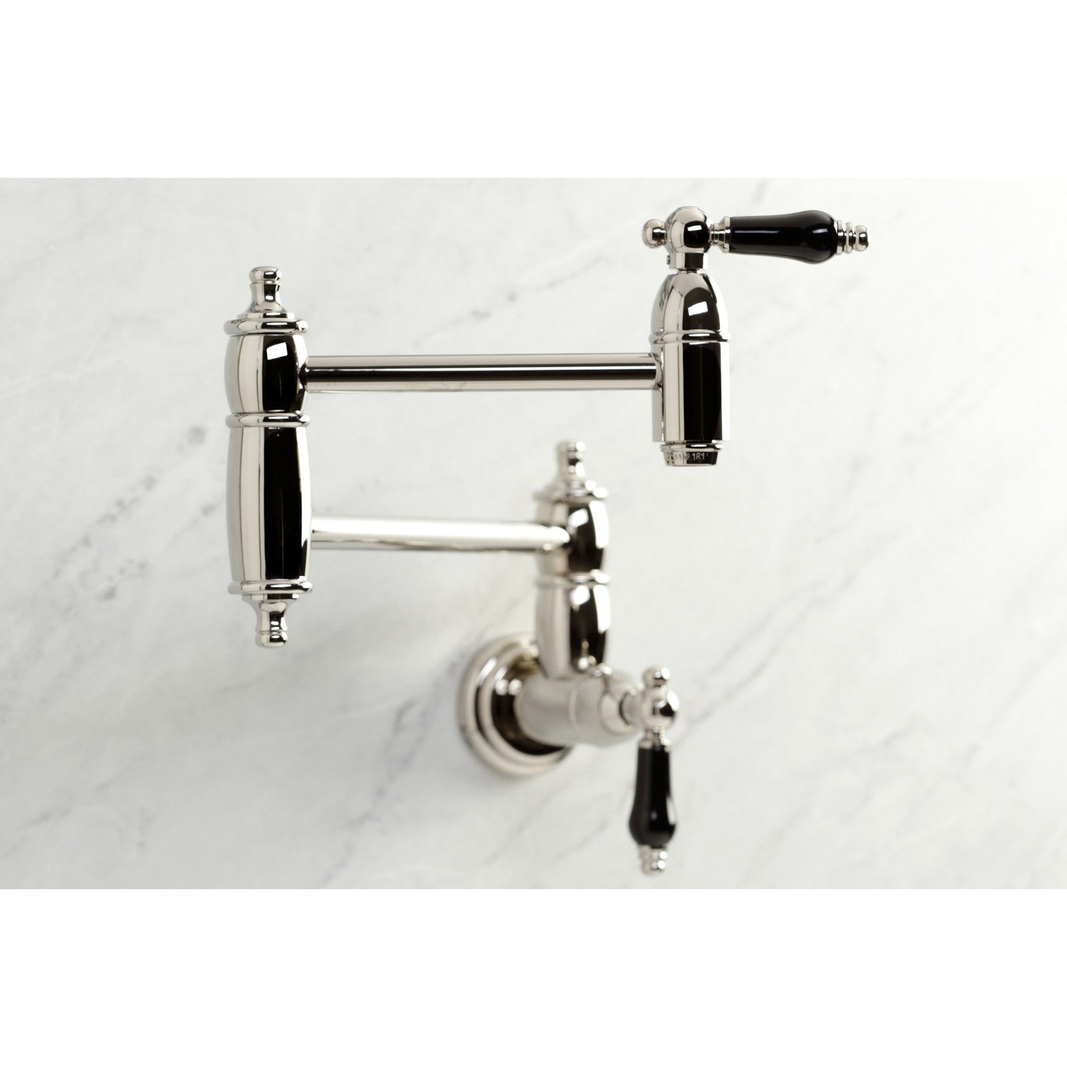 Kingston Heirloom KS3106PKL - Duchess Two-Handle 1-Hole Wall Mount Pot Filler Faucet, Polished Nickel — thumbnail 3